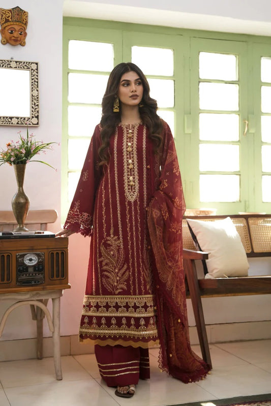 Afsaneh By Aabyaan Embroidered Lawn Suits Unstitched 3 Piece AL-08 Qarmazi