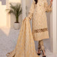 Azure Embroidered Cotton Jacquard Unstitched 3 Piece Suit - AJL-08 Creamy Gold
