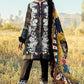 Mushq Hemline Embroidered Linen 3 Piece Unstitched Dress with Shawl - 08 Raven