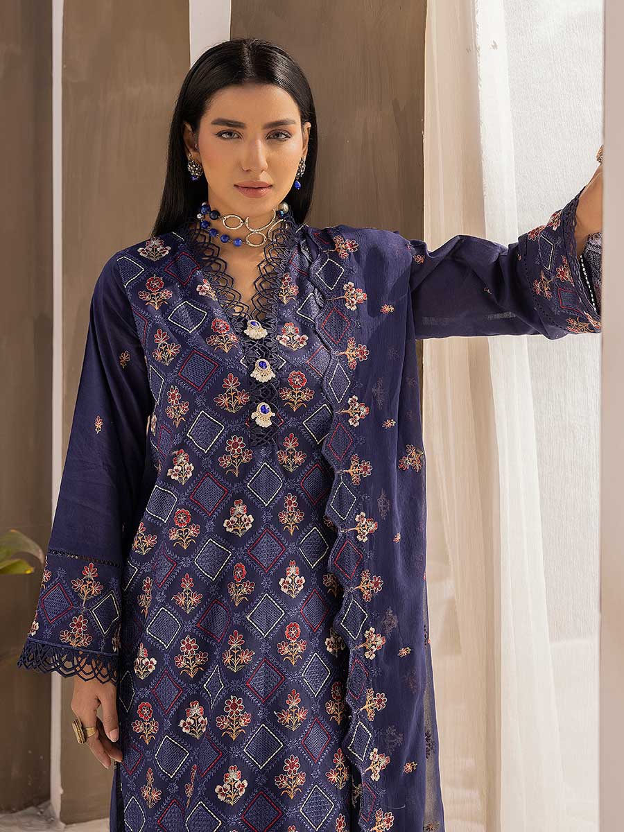 Majestic Embroidered Lawn Dress Unstitched 3pc D-08