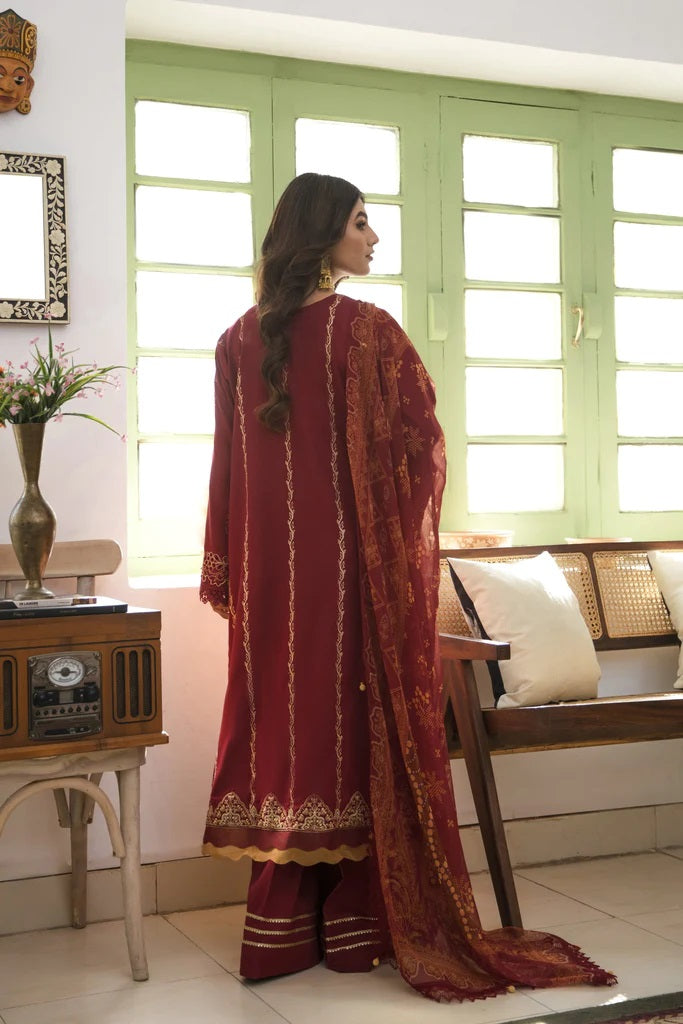 Afsaneh By Aabyaan Embroidered Lawn Suits Unstitched 3 Piece AL-08 Qarmazi
