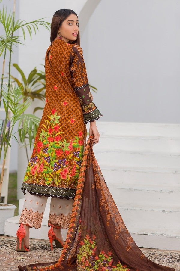 Noor Jahan Embroidered Lawn Unstitched 3 Piece Suit - SS08