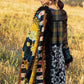 Mushq Hemline Embroidered Linen 3 Piece Unstitched Dress with Shawl - 08 Raven