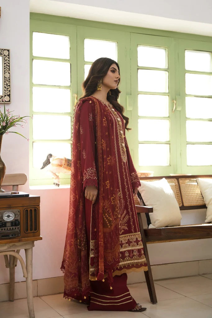Afsaneh By Aabyaan Embroidered Lawn Suits Unstitched 3 Piece AL-08 Qarmazi