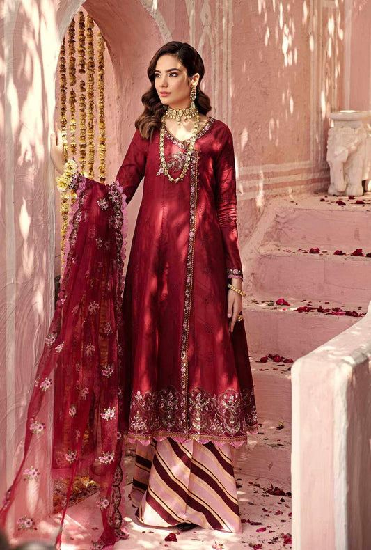 Noor Saadia Embroidered Chikankari Lawn Unstitched 3 Piece Suit - NCHK-D8-B