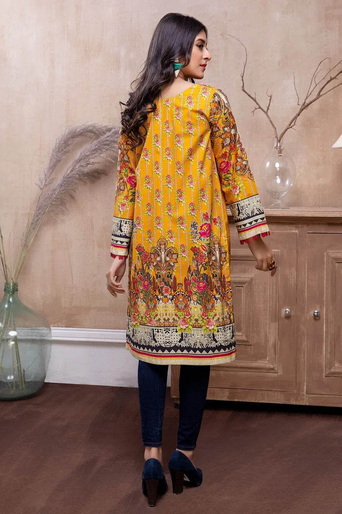 Adan Libas Printed Cambric Stitched Kurti - C1 08 Burn Seed