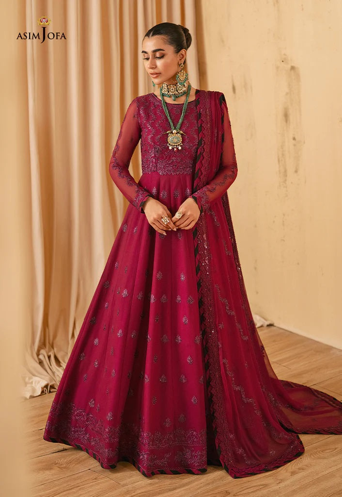 Mehr o Mah by Asim Jofa Festive Embroidered 3pc Unstitched Suit AJM-08