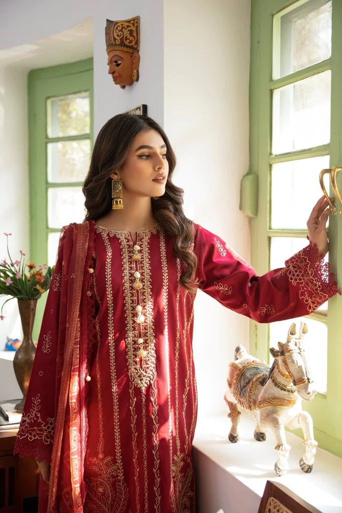 Afsaneh By Aabyaan Embroidered Lawn Suits Unstitched 3 Piece AL-08 Qarmazi