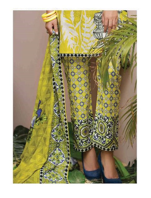 Ittehad German Embroidered Lawn Unstitched 3 Piece Suit - 9016 A
