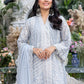Azure Embroidered Chiffon Suits Unstitched 3 Piece AS-95 Snowy Dove