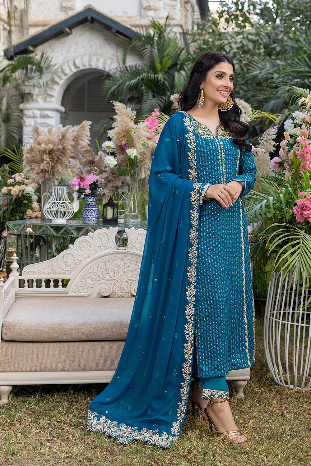 Azure Embroidered Chiffon Suits Unstitched 3 Piece AS-99 Dreamy Iris