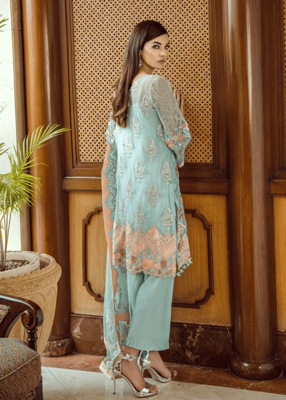 Serene Embroidered Chiffon Unstitched 3 Piece Suit - 09 Exquisite Elan