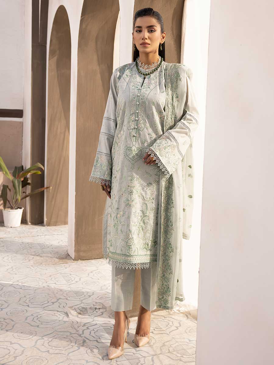 Majestic Embroidered Lawn Dress Unstitched 3pc D-09
