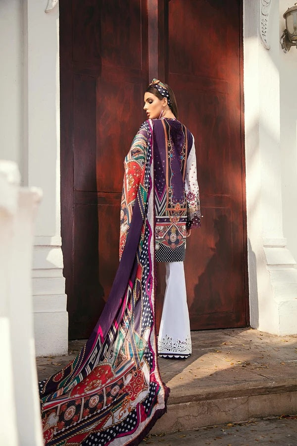 Baroque Premium Embroidered Lawn Unstitched 3 Piece Suit - 09 CLOUD WAVE
