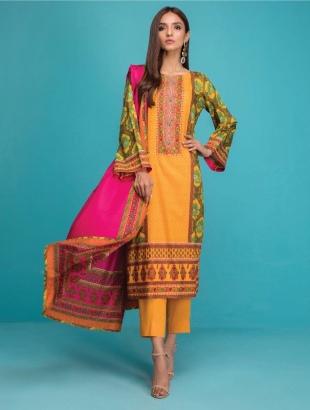 Signature Icon Printed Lawn Unstitched 3 Piece Suit - 9A