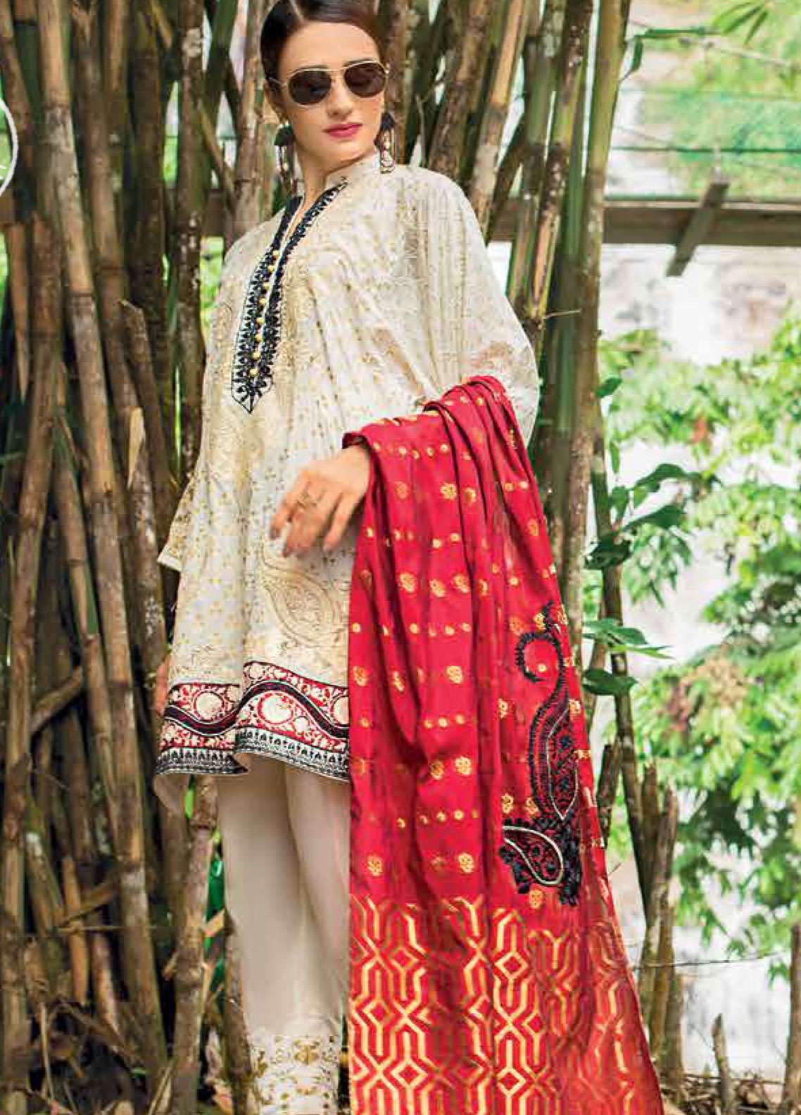 Zainab Chottani Embroidered Lawn Unstitched 3 Piece Suit - 9A MariGold Jardin