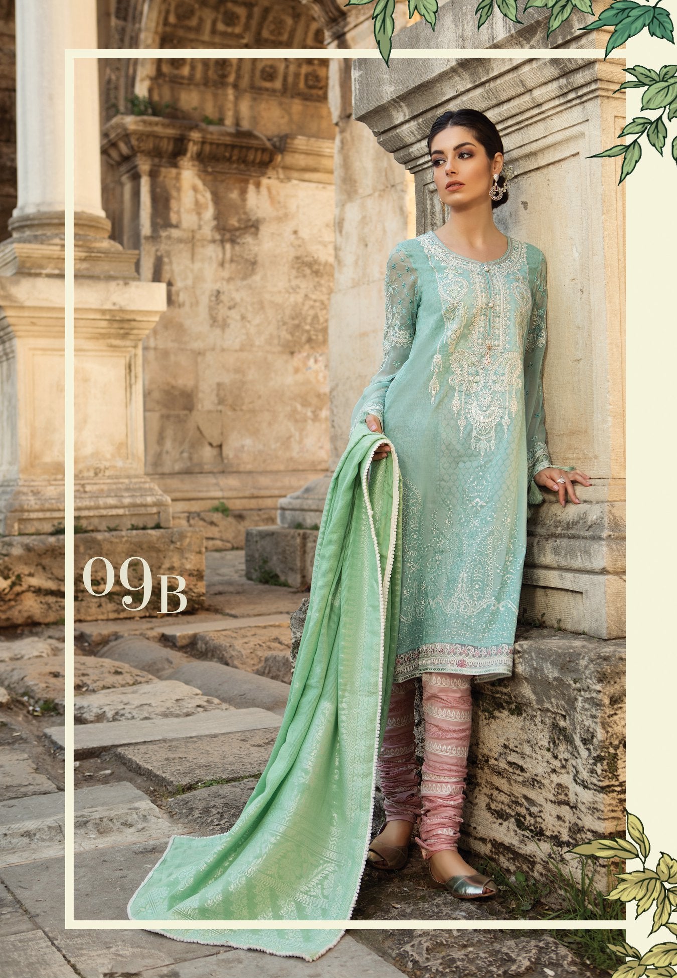 Maria B Embroidered Summer Lawn Unstitched 3 Piece Suit - 9B