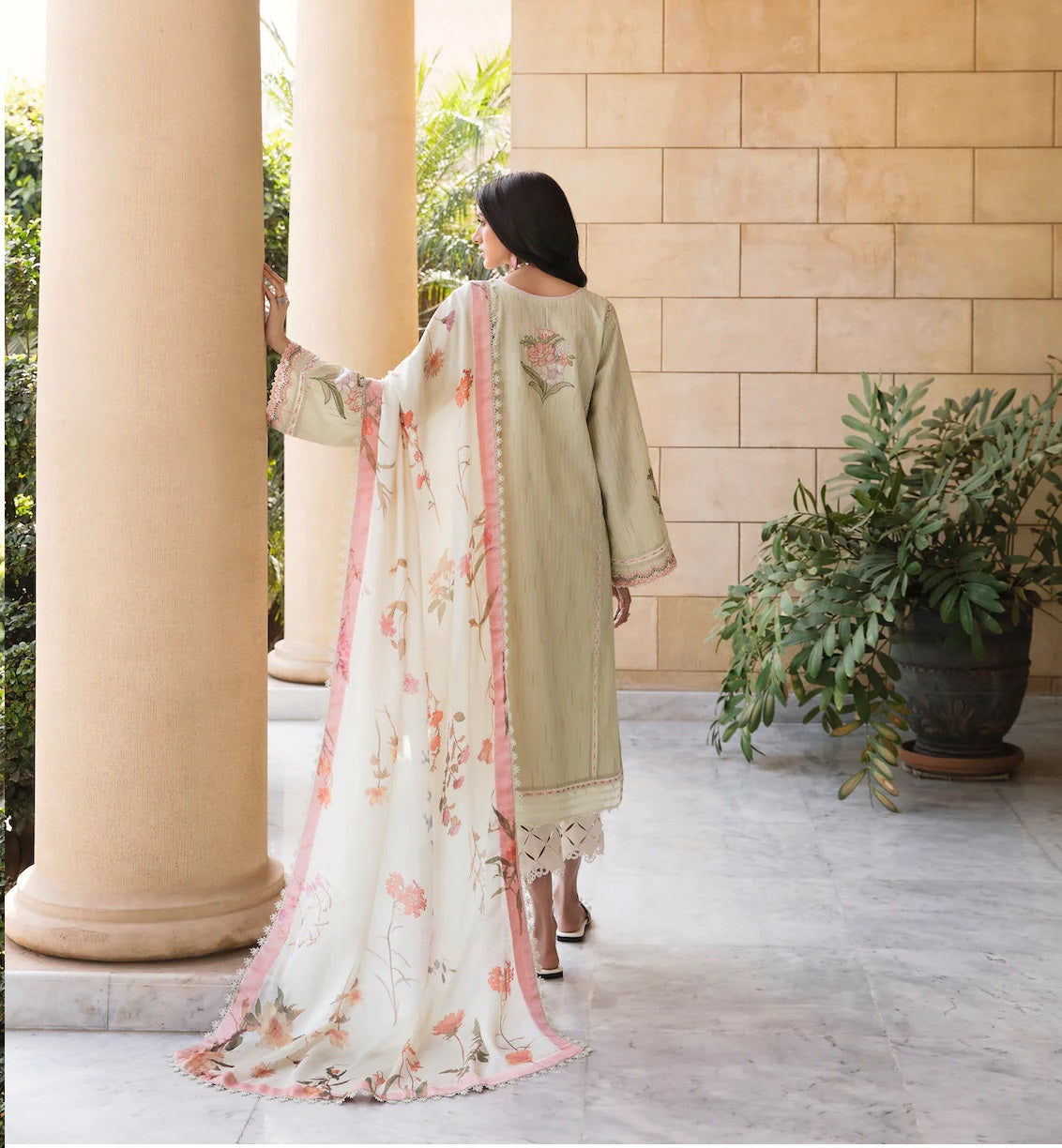Sable Vogue Embroidered Lawn Suits Unstitched 3 Piece SL-09-23-V1 JADE - Luxury Collection