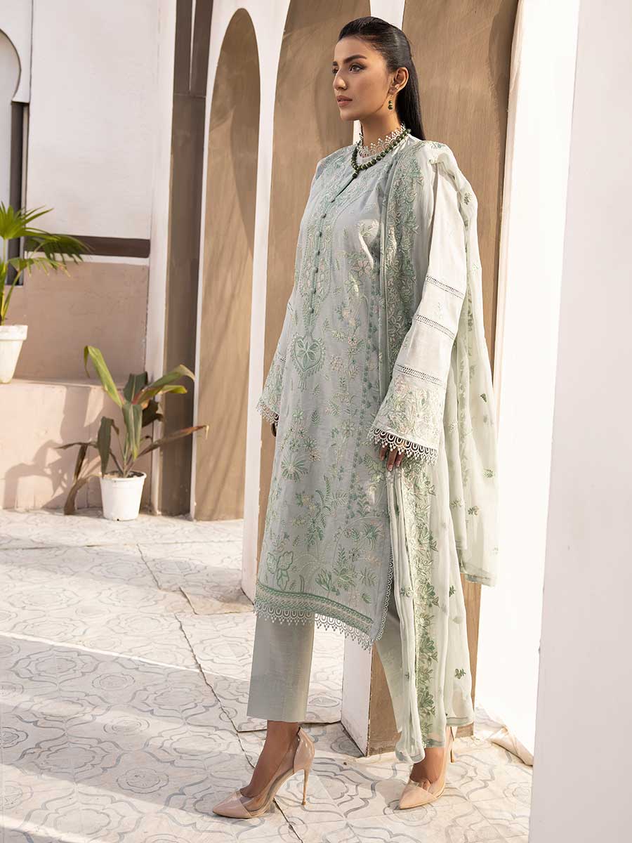Majestic Embroidered Lawn Dress Unstitched 3pc D-09