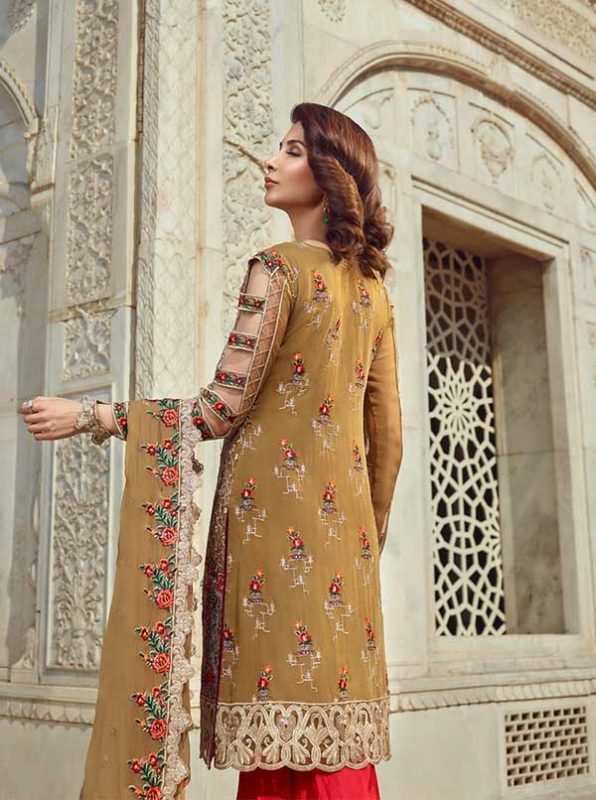 Akber Aslam Embroidered Chiffon Unstitched 3 Piece Dress – D08