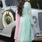 Azure Festive Embroidered Chikan Kari Chiffon 3 Piece Unstitched Suit - D05 - Minty Rose