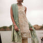 Crimson Luxe Embroidered Chiffon Unstitched 3 Piece Suit – CL18-3A Mehraab Buttermilk