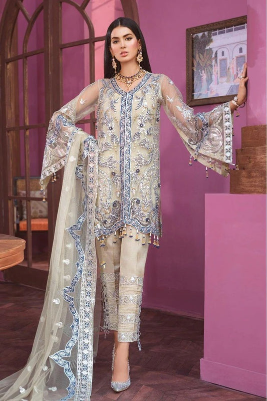 Freesia Embroidered Chiffon Unstitched 3 Piece Suit - FF 03 Laasimet Csent by Maryam n Maria