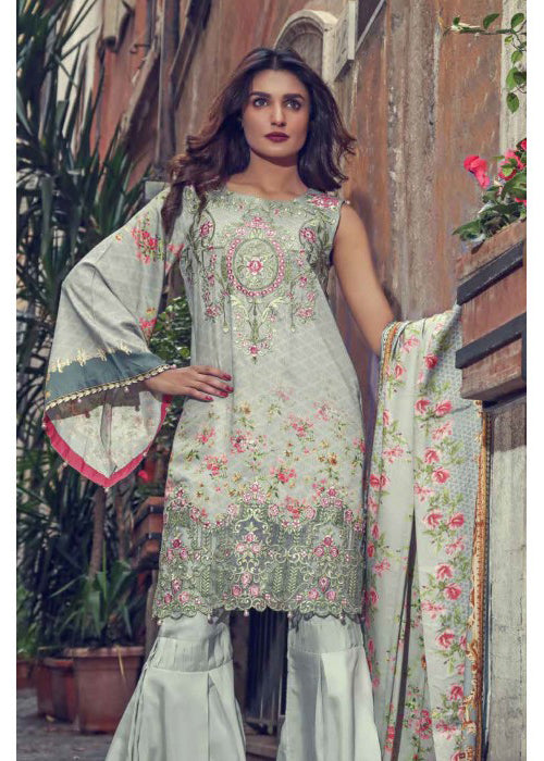 Gulmohar Romanza Embroidered Linen Unstitched 3 Piece Suit - 03