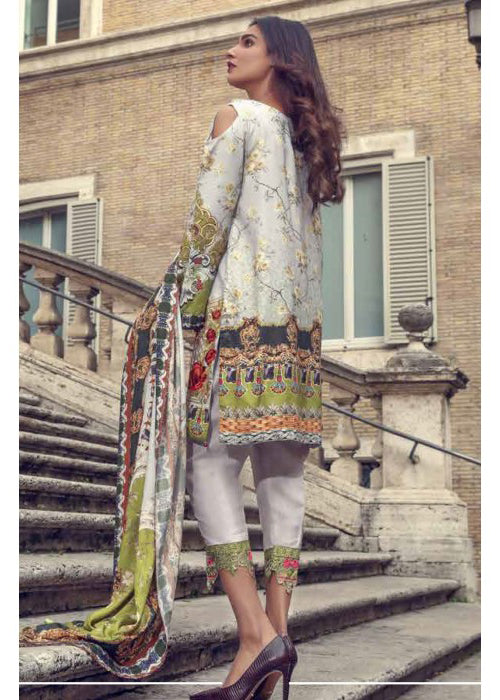 Gulmohar Romanza Embroidered Linen Unstitched 3 Piece Suit - 05