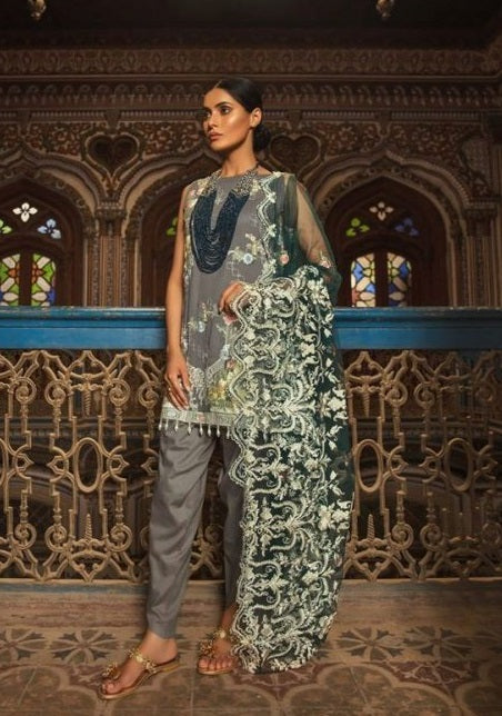Adan Libas Embroidered Swiss Voile Lawn Unstitched 3 Piece Suit - Malika-B - Gulzar Manzil Collection