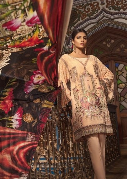 Adan Libas Embroidered Swiss Voile Lawn Unstitched 3 Piece Suit - 08 Roshni - Gulzar Manzil Collection