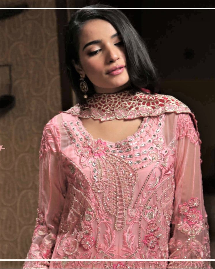 Zebtan Royal Embroidered Chiffon Unstitched 3 Piece Suit - ZR-05