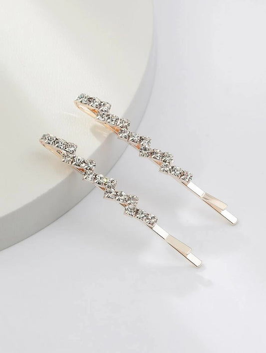 2pcs Rhinestone Stylish Hair Clip - HDJ 101