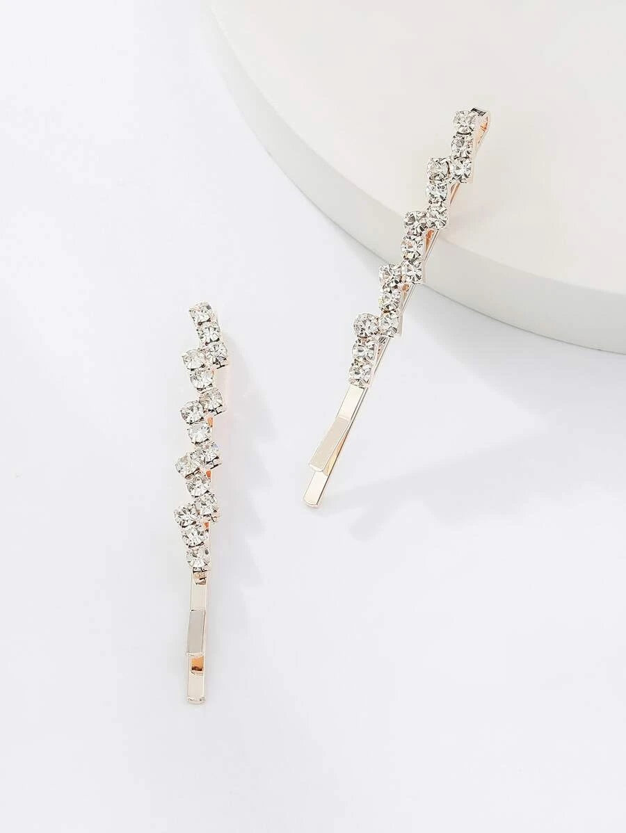 2pcs Rhinestone Stylish Hair Clip - HDJ 101