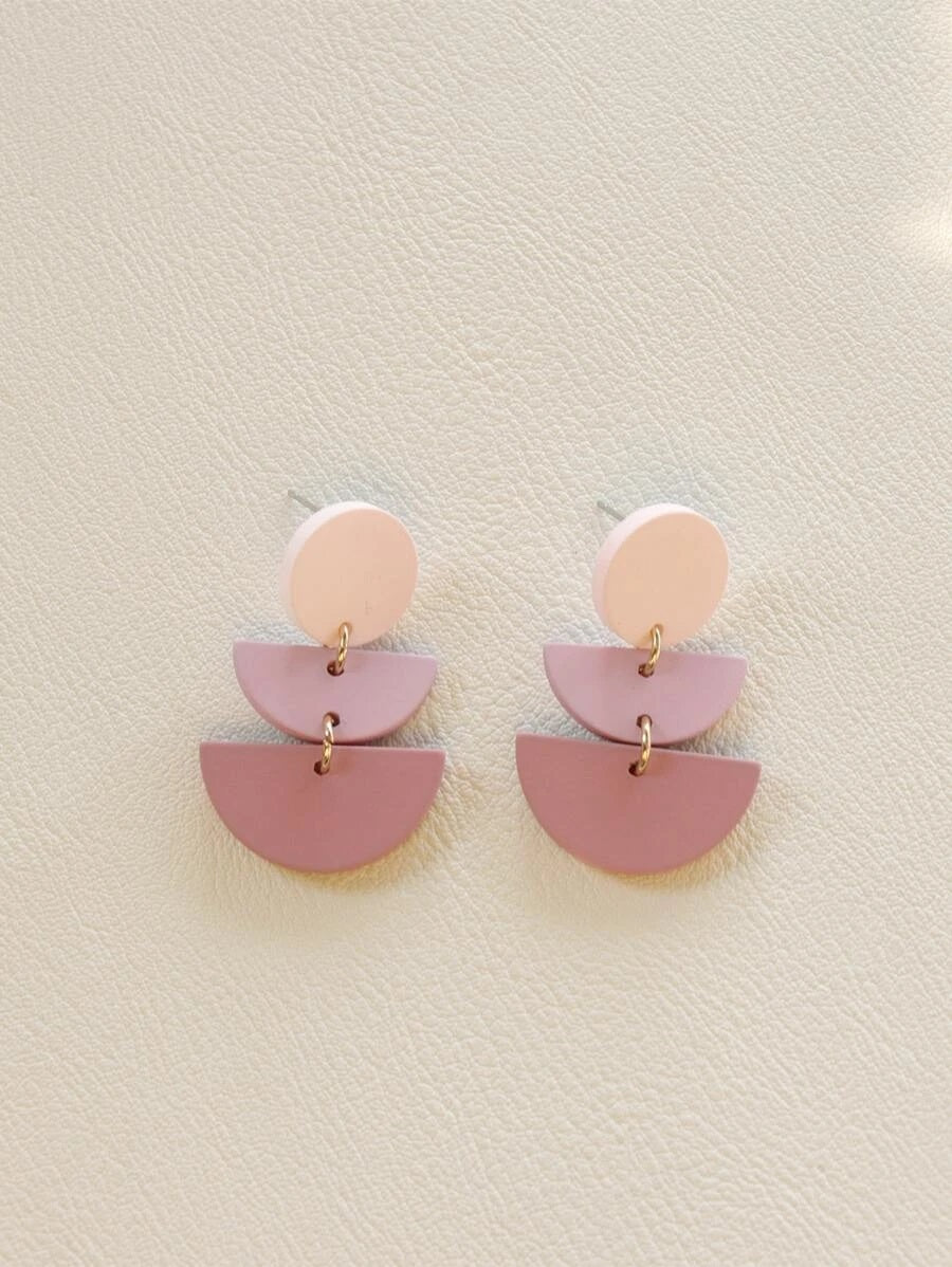 Multicolor Geo Design Drop Earrings - HDJ 114