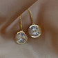 Rhinestone Round Drop Earrings - HDJ 034