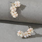 Rhinestone & Flower Style Stud Earrings - HDJ 042