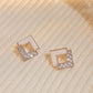 Rhinestone Geometric Drop Earrings - HDJ 053