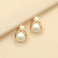 Faux Pearl Decor Stud Earrings - HDJ 075