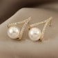 Stylish Pearl Stud Earrings - HDJ 081