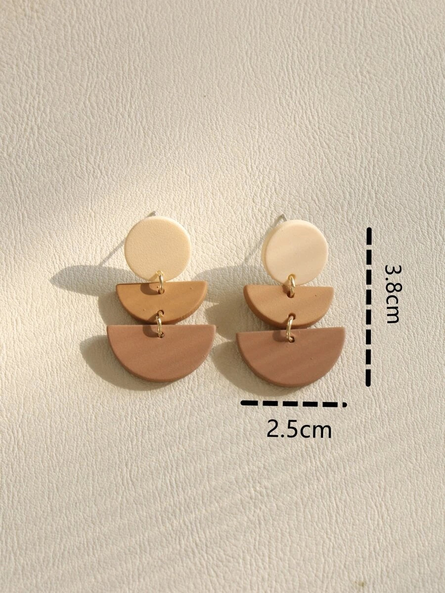 Geometric Style Drop Earrings - HDJ 086