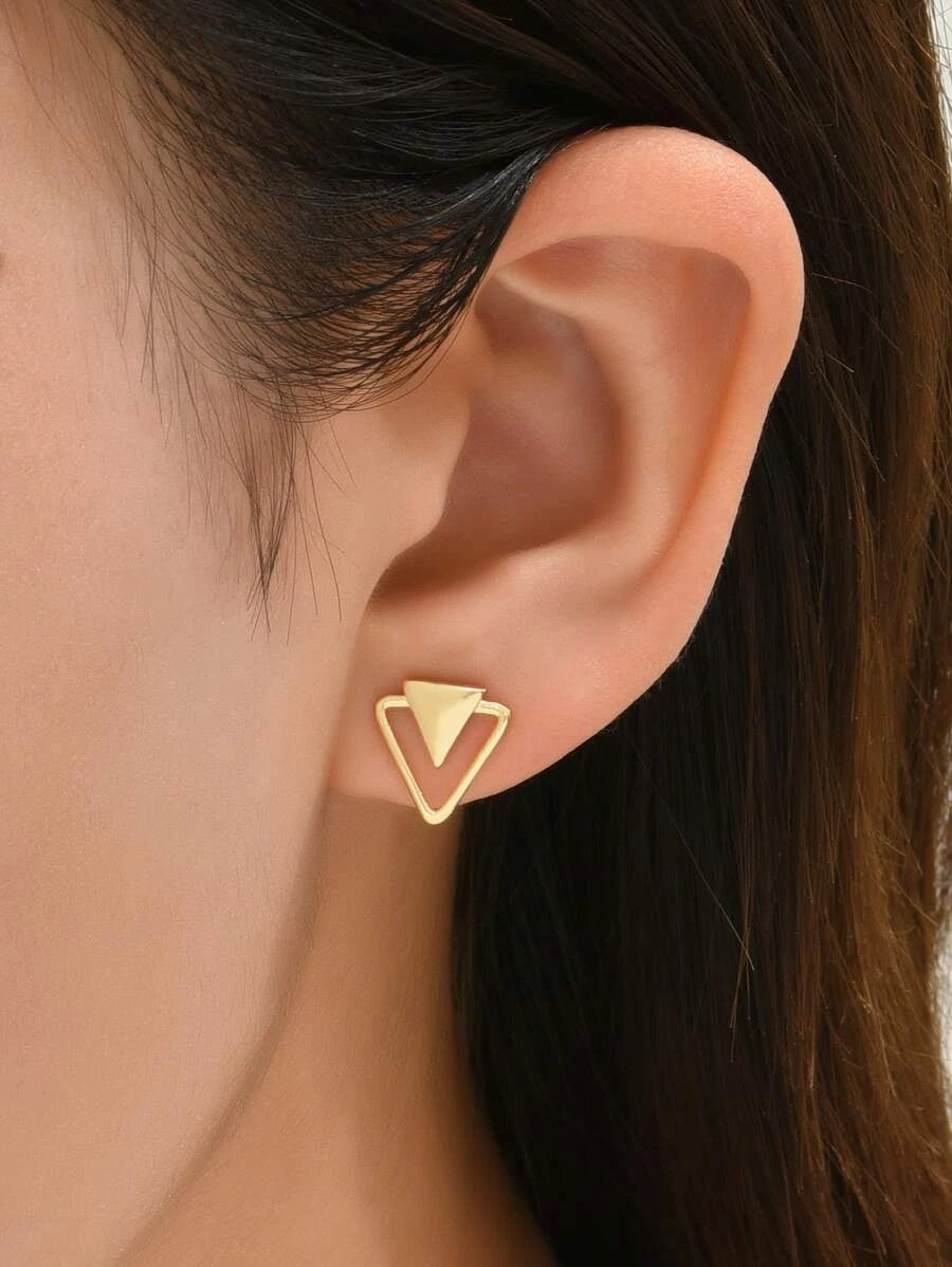 Geometric Style Stud Earrings - HDJ 087