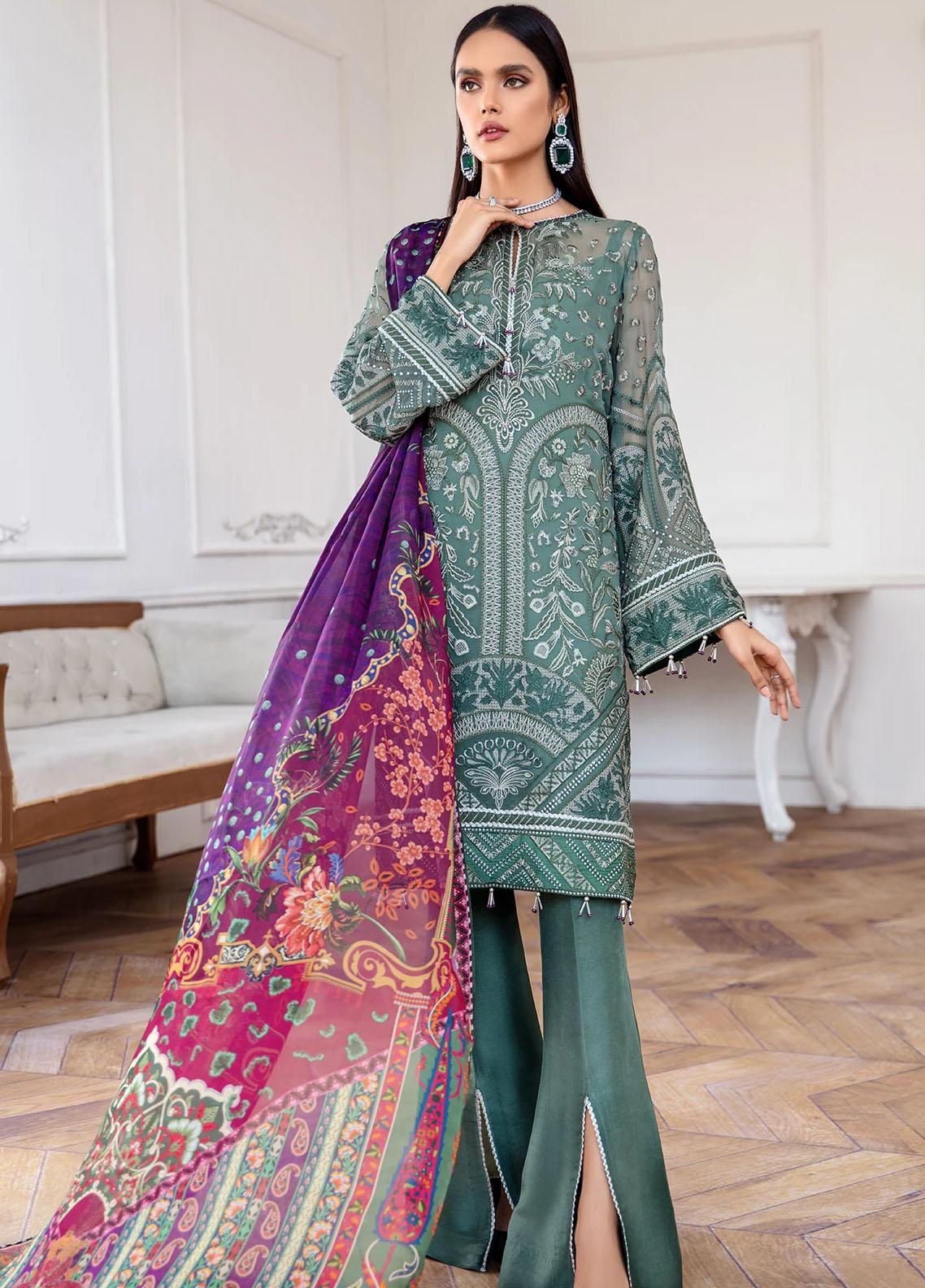 Mahpare by Jazmin Embroidered Chiffon Unstitched 3 Piece Suit  09 Vasl - Luxury Collection