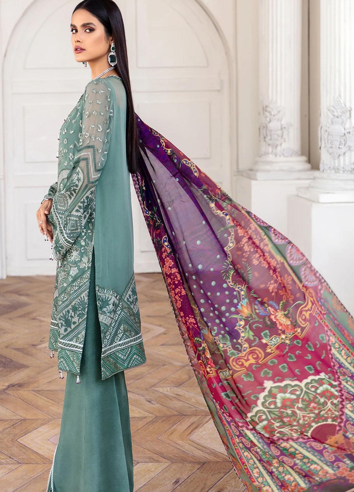 Mahpare by Jazmin Embroidered Chiffon Unstitched 3 Piece Suit  09 Vasl - Luxury Collection