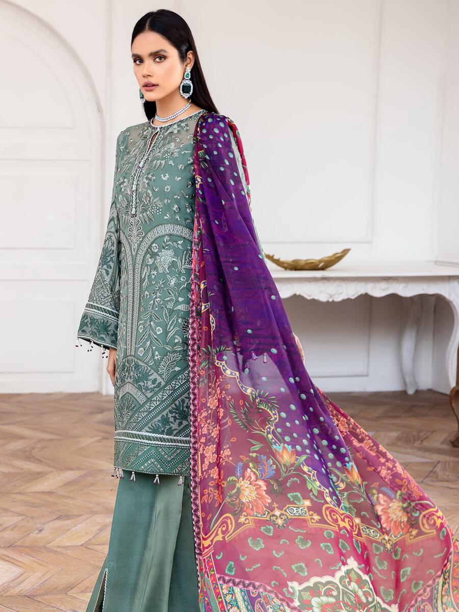 Mahpare by Jazmin Embroidered Chiffon Unstitched 3 Piece Suit  09 Vasl - Luxury Collection