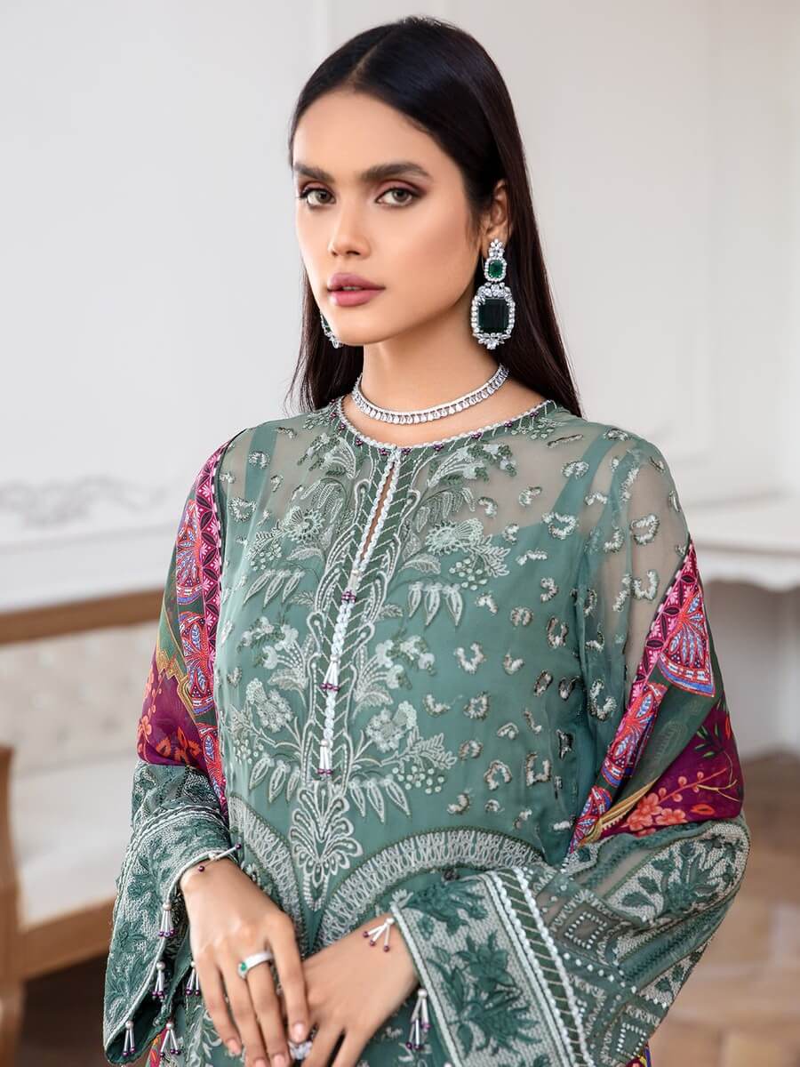 Mahpare by Jazmin Embroidered Chiffon Unstitched 3 Piece Suit  09 Vasl - Luxury Collection