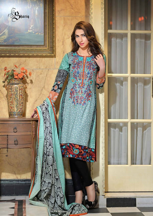 Reeva Embroidered Linen Unstitched 3 Piece Suit - 7A by Shariq Textile