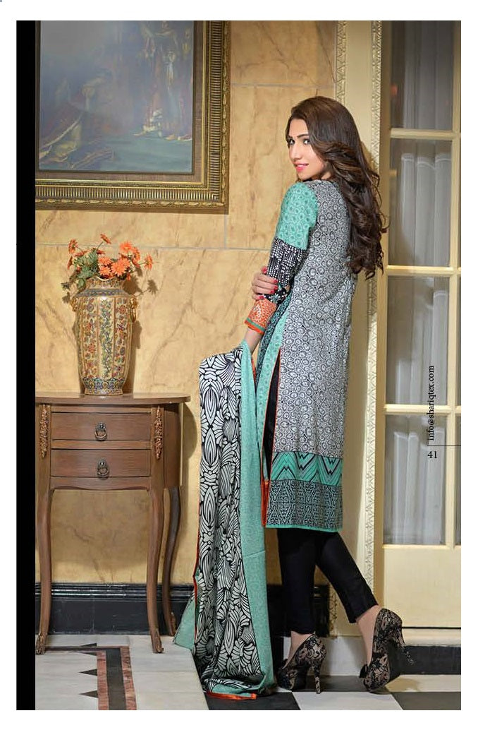 Reeva Embroidered Linen Unstitched 3 Piece Suit - 7A by Shariq Textile