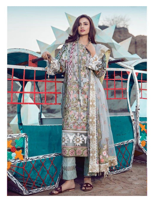 Suffuse by Sana Yasir Embroidered Lawn Unstitched 3 Piece Suit - 09