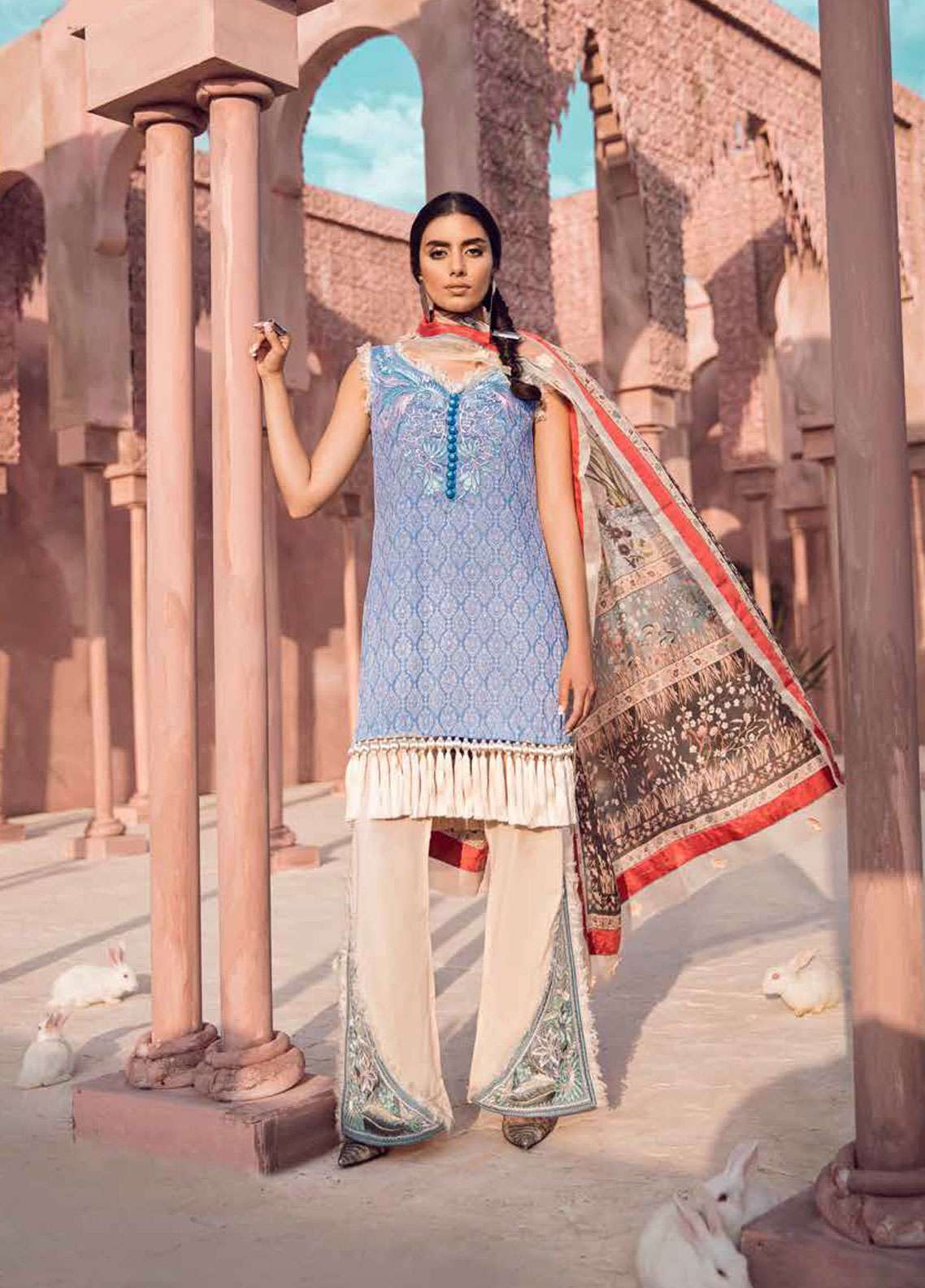 Tena Durrani Luxury Embroidered Lawn Unstitched 3 Piece Suit - 15 Maya
